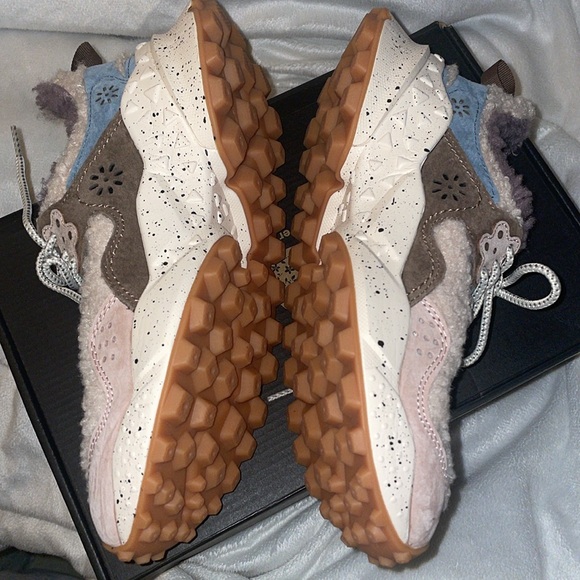 Flower Mountain KOTETSU Shearling and Suede Sneakers in Dove  grey-Beige - Picture 13 of 16